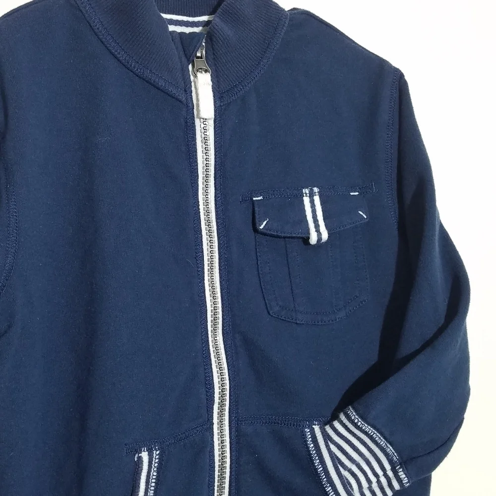 Genuine Kids Oshkosh Navy Stripe Sweater Jacket 4T